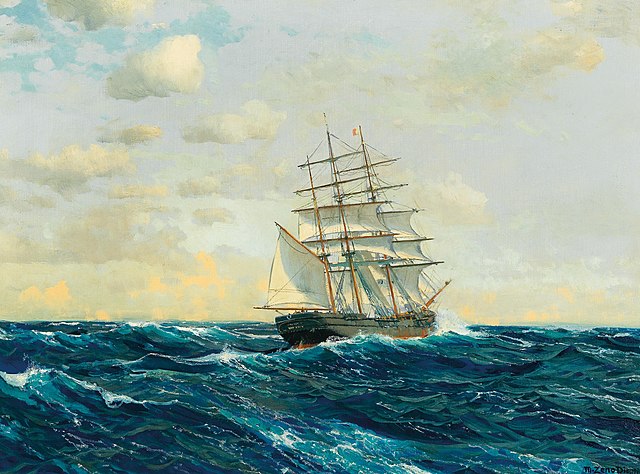 Michael Zeno Diemer - Three-Master on the High Seas (Public Domain)