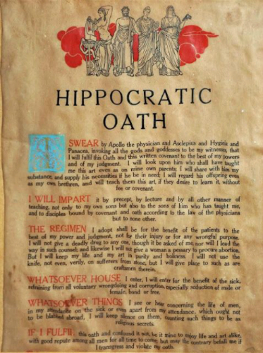 Lời tuyên thệ của Hippocrates. 