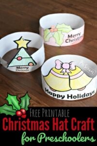 Super cute, free christmas hat craft for kids