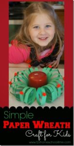 Simple paper wreath Christmas craft for kids