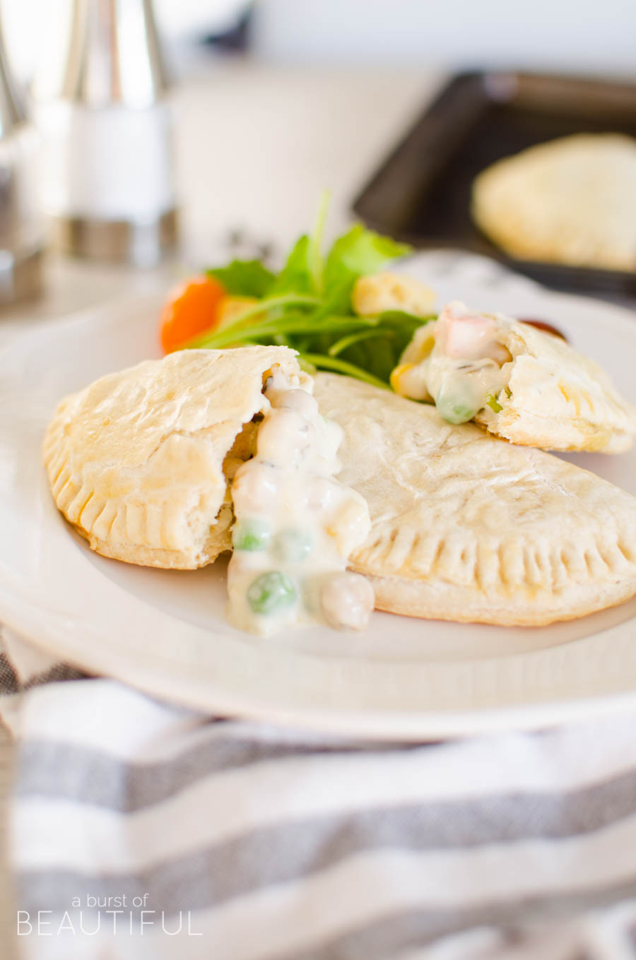 Vegetarian pot pies are a simple and healthy weeknight meal, the addition of chickpeas is a satisfying alternative to chicken | A Burst of Beautiful