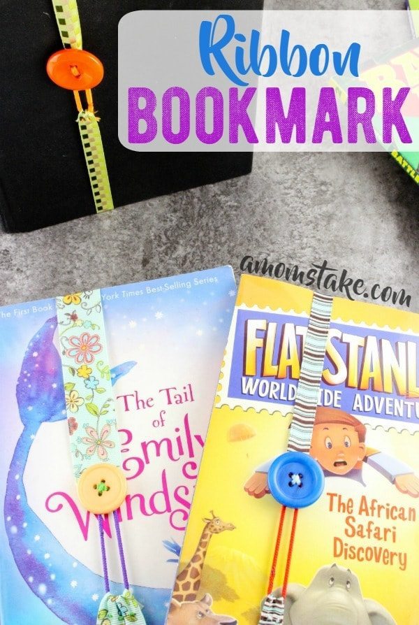 So cute and simple, make this ribbon bookmark in just minutes! You can make a dozen bookmarks for a couple of dollars! Great craft and activity for kids with this diy tutorial.