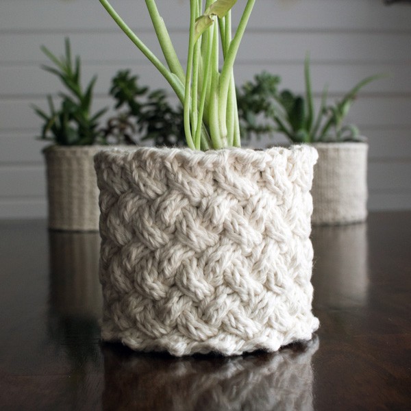 {FREE} Lattice Stitch Plant Cozy Knitting Pattern