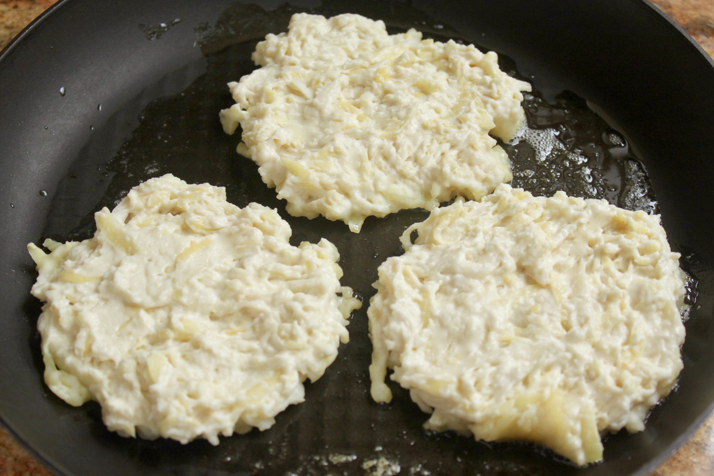 frying Irish boxty