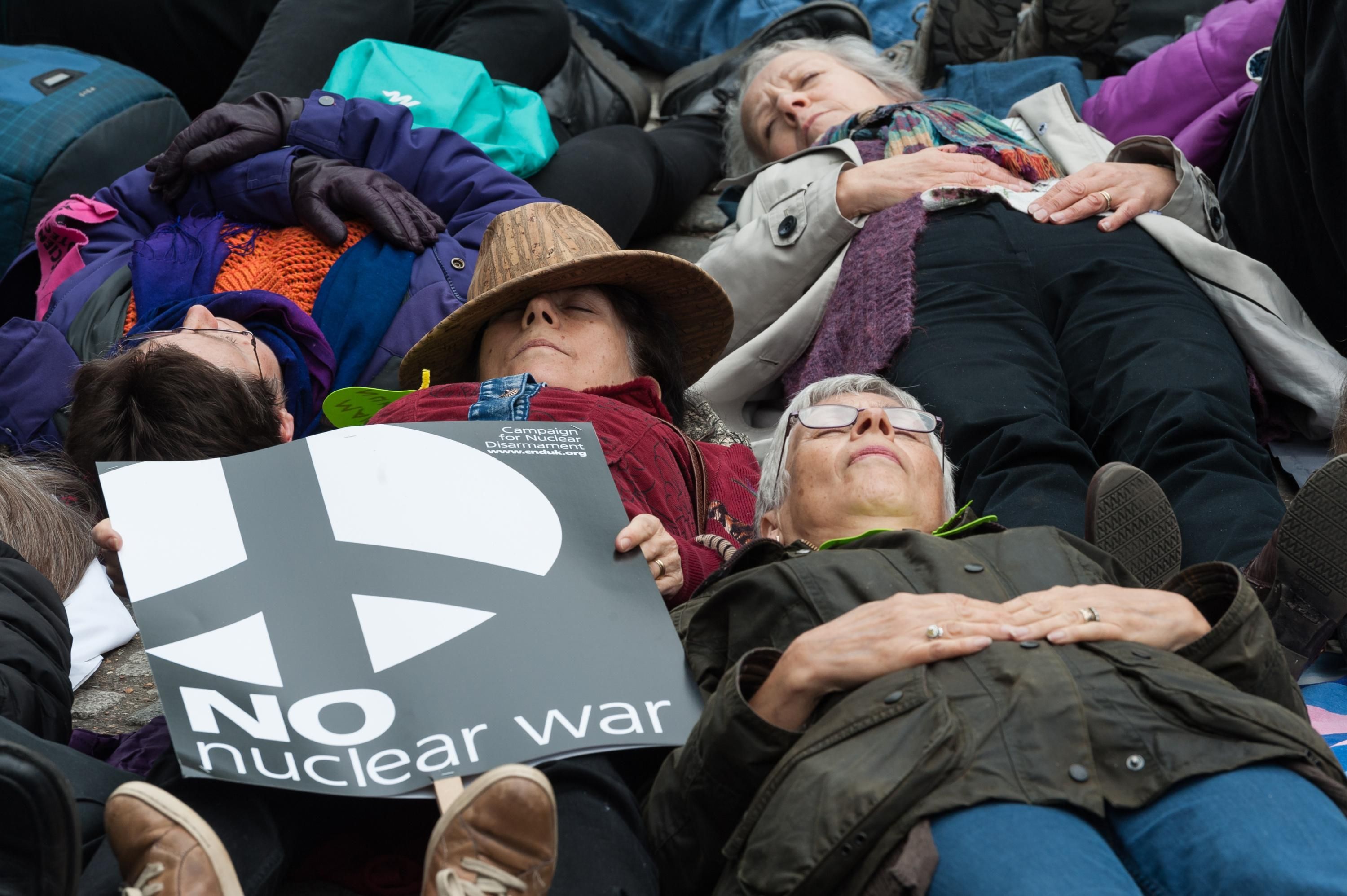 Anti-nuclear war die-in protest
