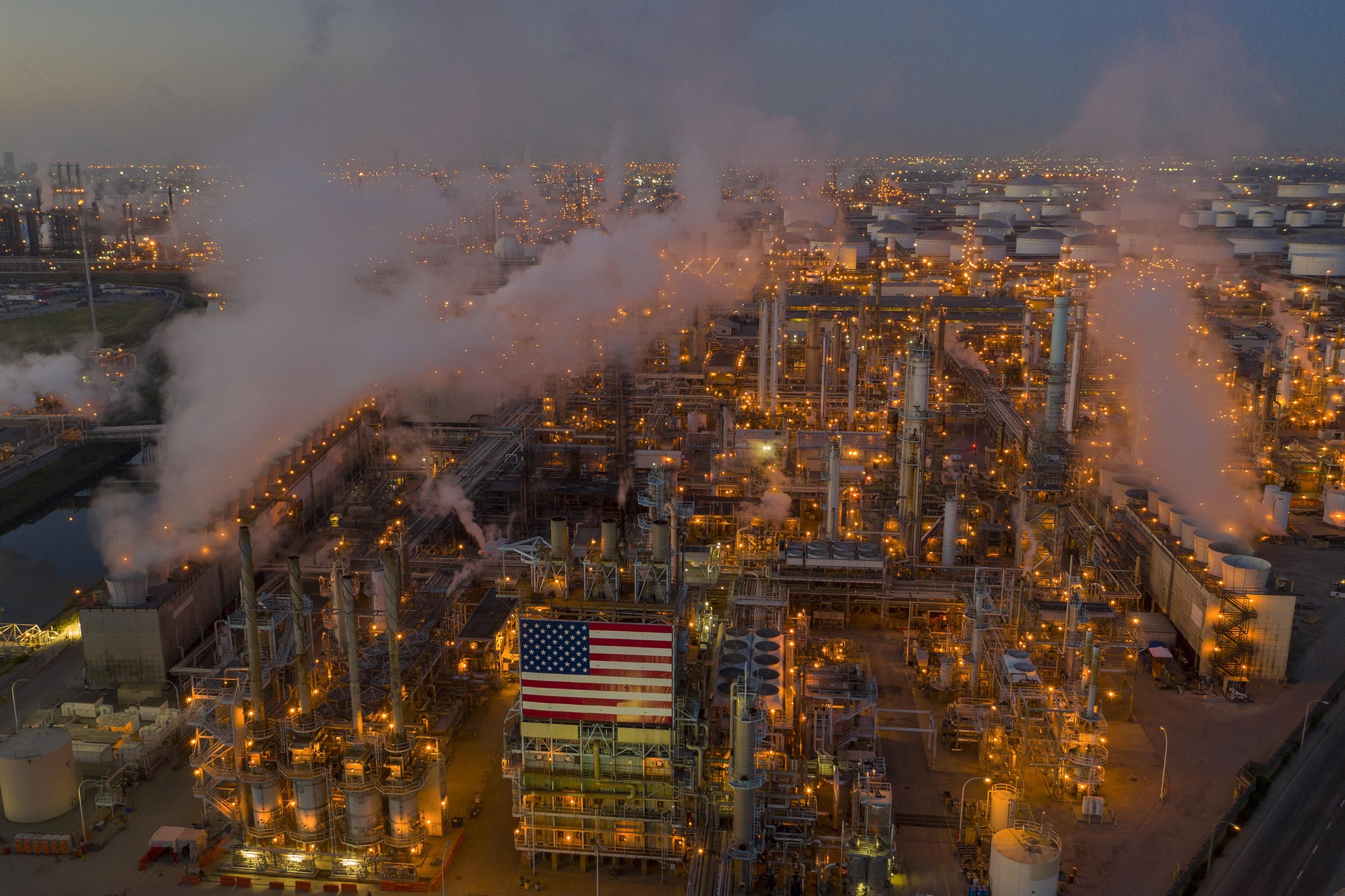 Oil refinery seen from above