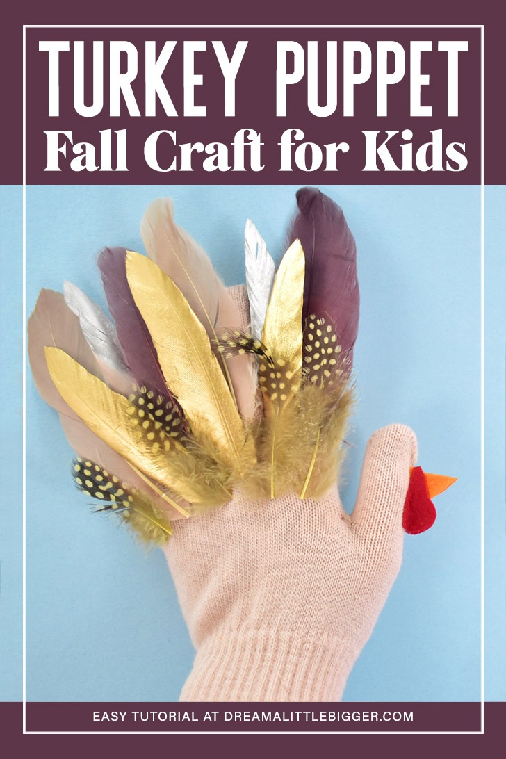Looking for a fun Thanksgiving craft to keep the kids busy this fall? This simple, no-sew feathered turkey puppet glove will keep the kids entertained!