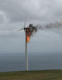 Wind turbine fire, Australia, WindWatch