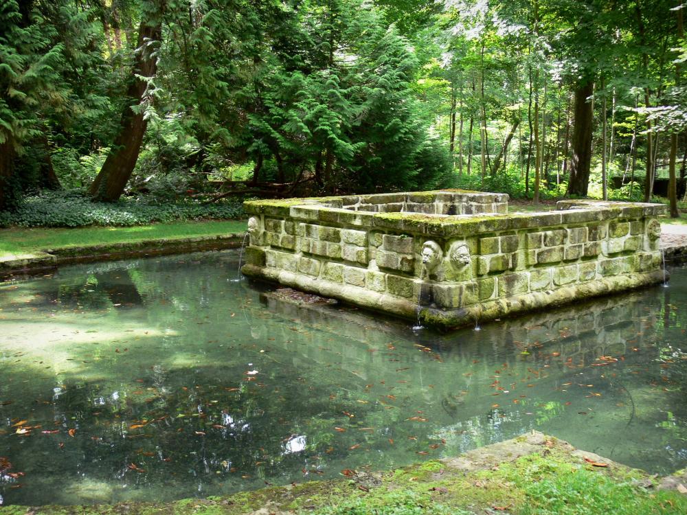 ChÃƒÂ¢teau de Courances - Part of the chÃƒÂ¢teau: dome surrounded by water and trees