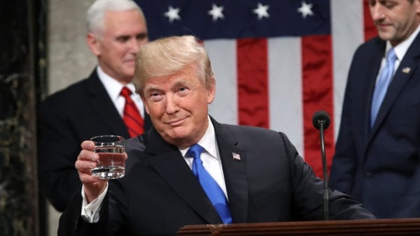 President Trump Addresses The Nation In His First State Of The Union Address To Joint Session Of  Congress