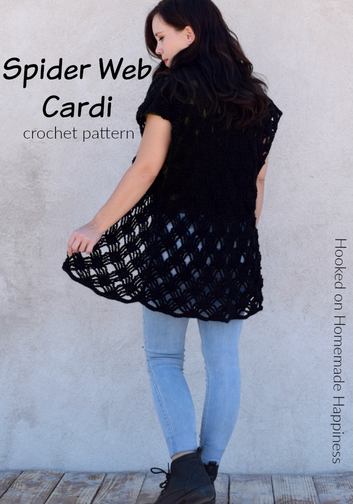 Spider Web Cardigan Crochet Pattern - ThisÂ Spider Web Cardigan Crochet Pattern is just what you need for October! And what I love about it is that you can wear it year round. It's Halloween-ish, but not so obvious that you can't pull it off anytime.