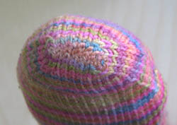 Nice grafts on this finished, knitted sock toe without using the kitchener stitch.