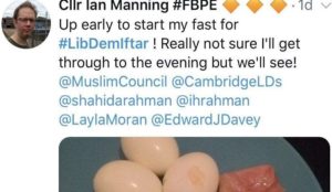 UK: Leftist politician announces he’s fasting for Ramadan, pictures pre-fast bacon breakfast in tweet