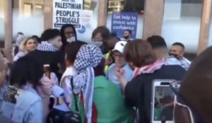 ‘B***h,’ ‘Nazi,’ ‘f**king pig’: Boston pro-jihad protesters shout at, shove, spit at and curse pro-Israel activist