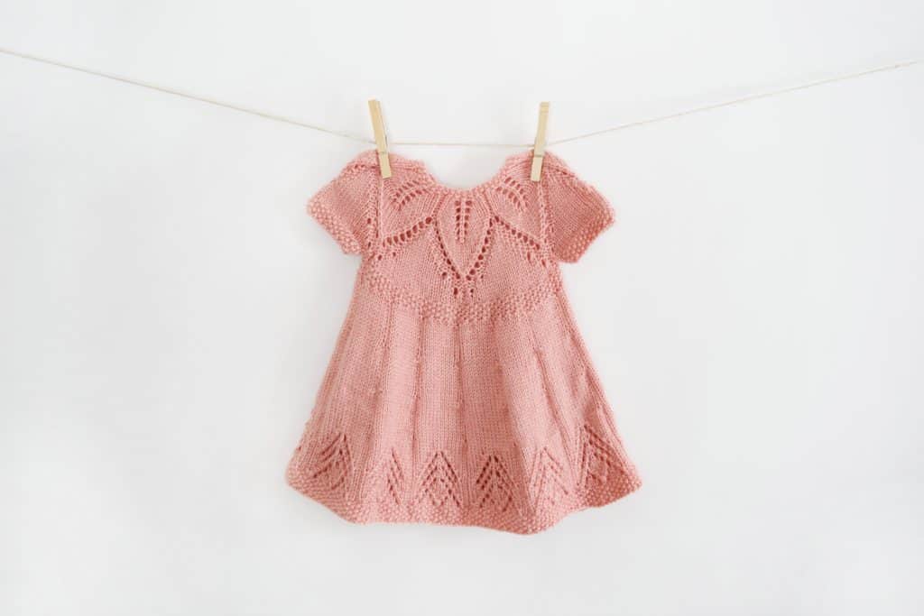 Fairy Leaves Knit Dress - a free pattern from Yarnspirations!