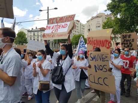 Les soignants lors de la manifestation du 16 juin dernier à Lyon - LyonMag