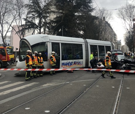 Un tramway de la ligne T1 avait déjà déraillé à Villeurbanne samedi dernier - DR