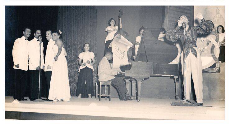 Cuarteto Orlando de la Rosa, Luis Carbonell, y orquesta Anacaona. Foto: Archivos privados Orlando de la Rosa-Adalberto del Río.