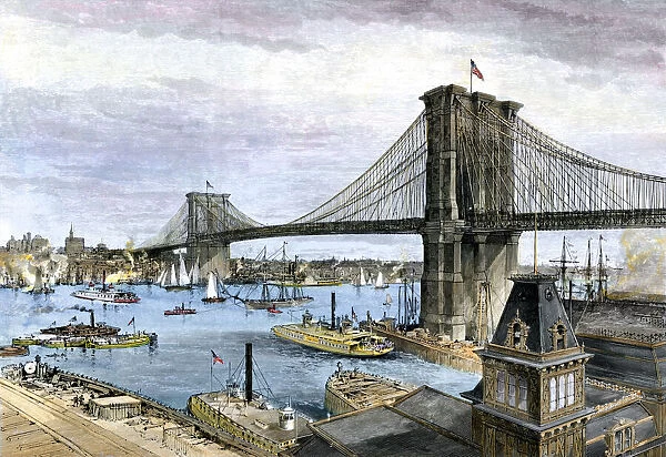 Image result for the brooklyn bridge in 1883