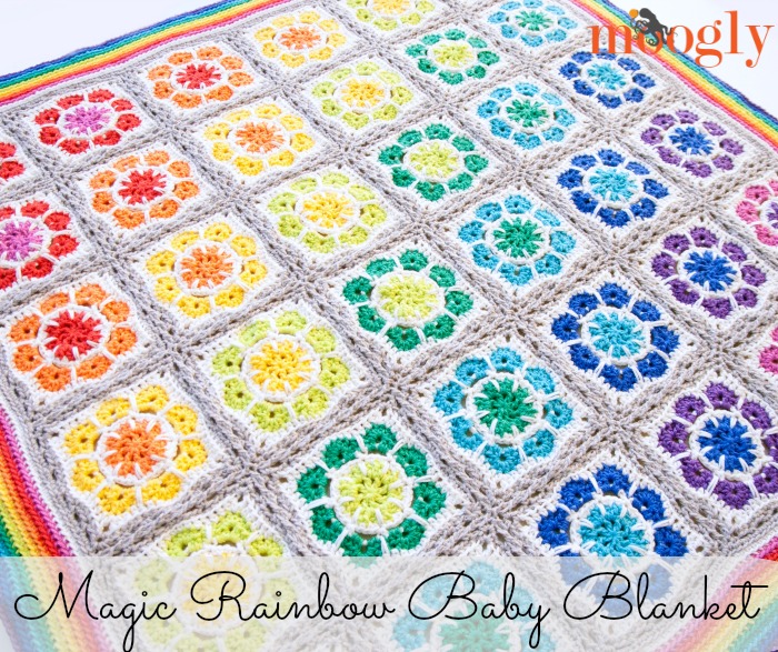 Magic Rainbow Baby Blanket: free join-as-you-go #crochet pattern from Mooglyblog.com!