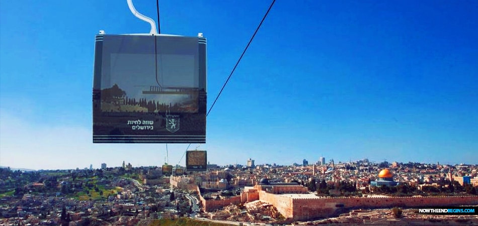 Suspended from giant pylons, entered via elevated, glass-enclosed stations, the cable cars will swoop down from a Jewish neighborhood in the western part of Jerusalem to Mount Zion. They will skirt, where possible, Jewish grave sites in acknowledgment of biblical prohibitions about passing over cemeteries.