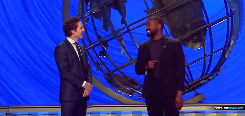 Joel Osteen was grinning and blushing like a schoolgirl on a first date today as his 47,000 followers in a packed Lakewood Church today welcomed Hollywood superstar Kanye West to the stage.