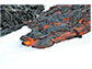 Ropey, a basaltic trachyandesite pahoehoe lava, flows across the snow