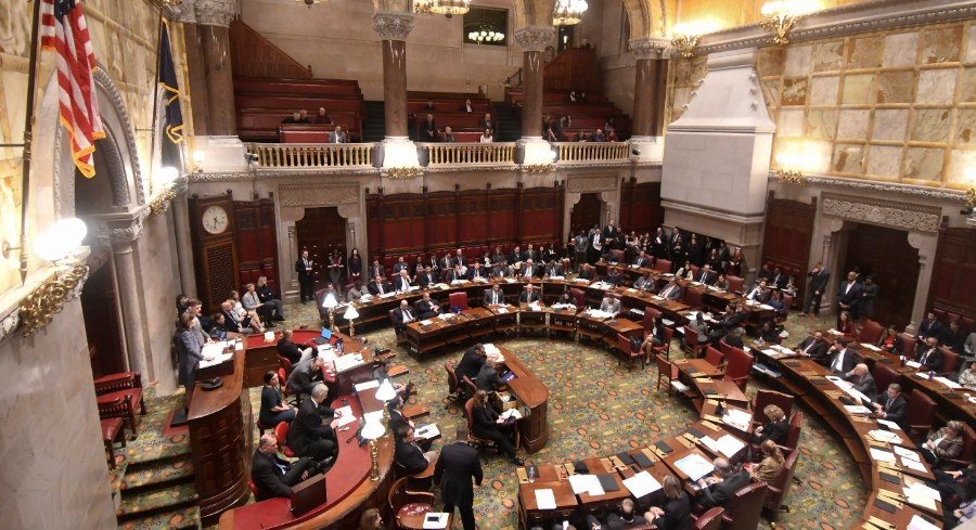 Members of the New York Senate vote for the Child Victims Act in the Senate Chamber at the state Capitol | AP Photo