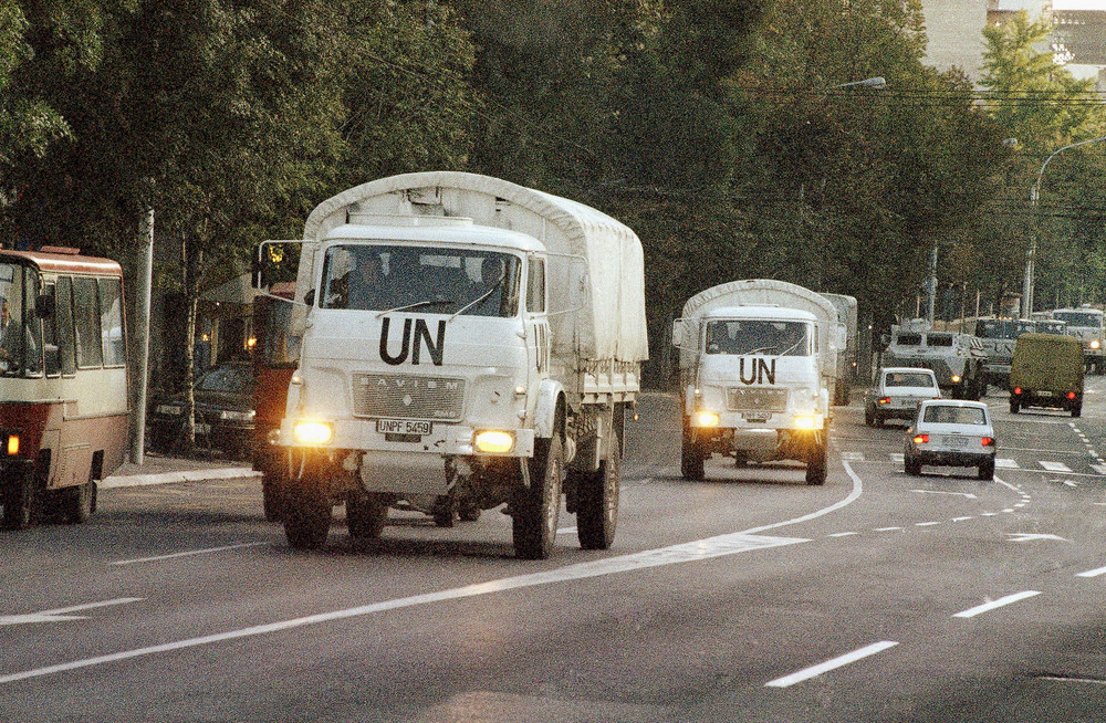 On this date in 1992: A U.N. convoy passes central Belgrade on its way to the Bosnian capital of Sarajevo to re-supply peacekeeping troops in the former Yugoslav republic in the midst of the Bosnian war, which took place between 1992 and 1995 after the breakup of Yugoslavia.