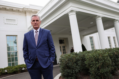 House Minority Leader Kevin McCarthy speaks to the media following a meeting at the White House in November.