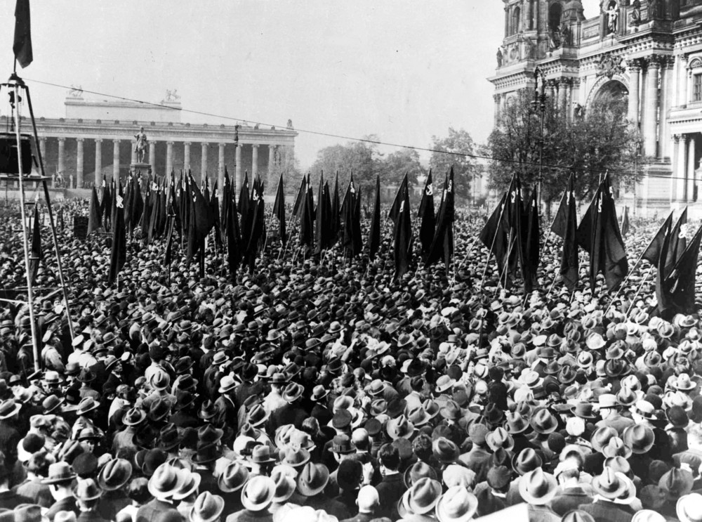 On this date in 1930: A mass demonstration is staged by the German Socialist Party in Berlin as a protest against the activities of the Hitlerites, the fascist party led by Adolf Hitler.