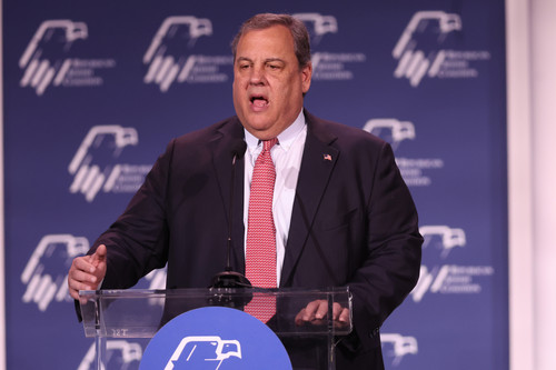 Former New Jersey Gov. Chris Christie speaks at the Republican Jewish Coalition annual leadership meeting. 