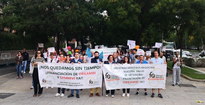 Manifestación convocada por la Federación Española de Fibrosis Quística.