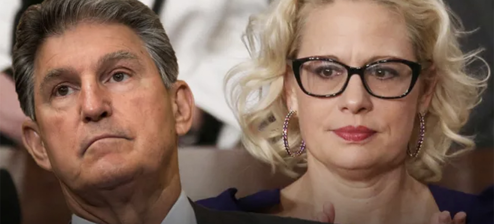 Senators Joe Manchin and Kyrsten Sinema. (photo: WSJ)