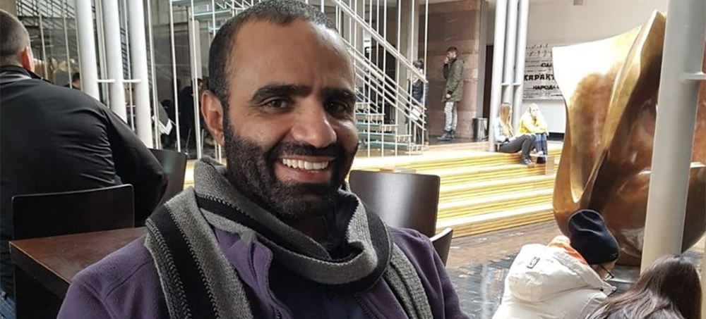 Adayfi at the Serbian National Library, where he used to study. (photo: Mansoor Adayfi)