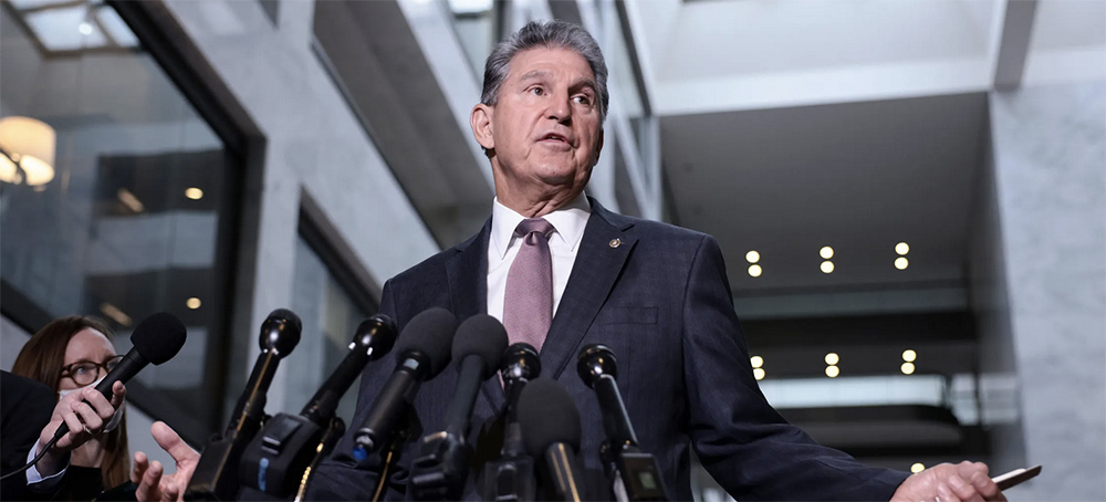 Since President Biden took office, Joe Manchin has continued to take stances that align with ALEC's ideology. (photo: Anna Moneymaker/Getty Images)