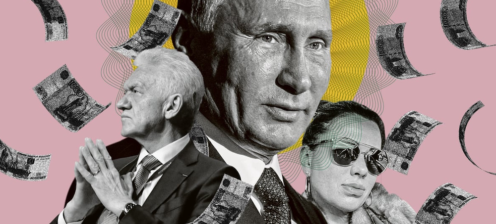 Vladimir Putin, his friend Gennady Timchenko (left), and Svetlana Krivonogikh, who it has been claimed was the president's lover. (image: Guardian UK)