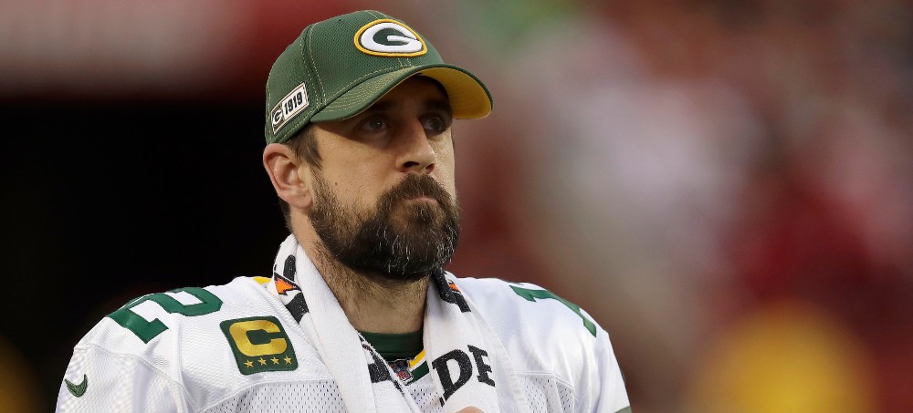 Green Bay Packers quarterback Aaron Rodgers 'directly and deliberately lied to fans,' according to Abdul-Jabbar. (photo: Getty)