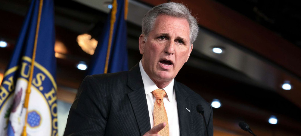 Republican Minority Leader Rep. Kevin McCarthy spoke for just over eight and a half hours, until after 5 a.m., to delay the passage of Biden's Build Back Better bill. (photo: Getty)
