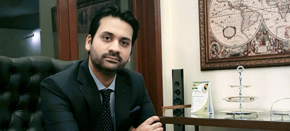 Aswad Khan at work as CEO of MAQ Communications in Karachi, Pakistan, Feb. 8, 2020. (photo: Aswad Khan)