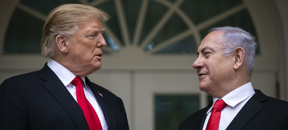 Donald Trump and Benjamin Netanyahu at the White House. (photo: Al Drago/Bloomberg)