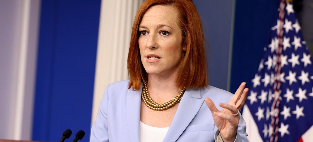 White House Press Secretary Jen Psaki gestures during a press briefing. (photo: NBC)