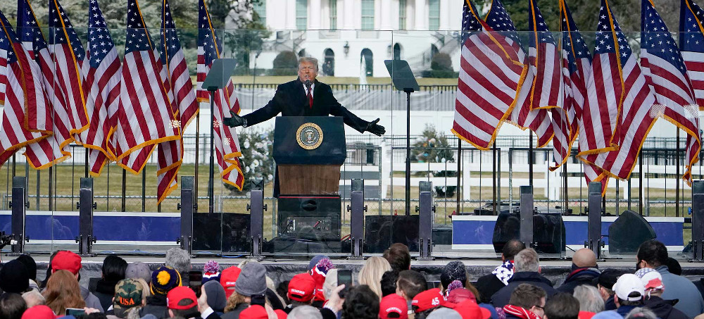President Trump addressed supporters on Jan. 6, falsely alleging Democrats stole November's presidential election. (photo: Evan Vucci/AP)