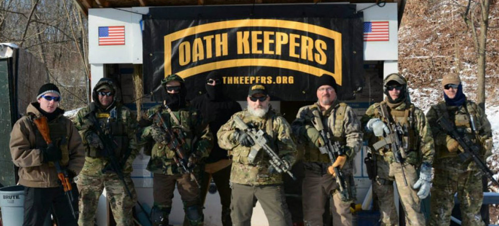 The extremist far-right group the Oath Keepers. (photo: ADL)