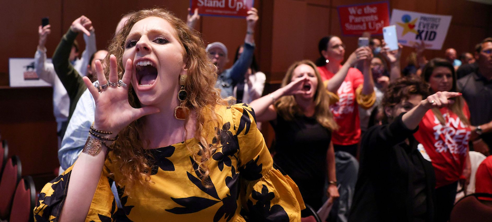 Unruly attendees at a school board meeting. (photo: Loudoun County School Board)
