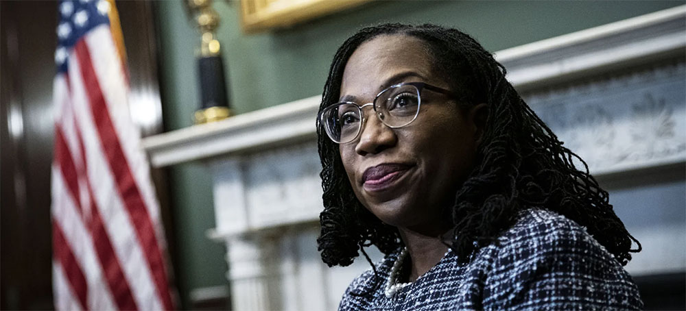 Supreme Court nominee Ketanji Brown Jackson on Capitol Hill on March 9. If confirmed, Jackson would be the sixth female justice in the court's history, the third Black justice, and the first to have been a federal public defender. (photo: Al Drago/Bloomberg/Getty Images)