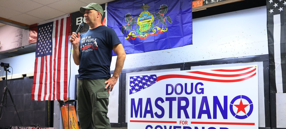 Pennsylvania Republican gubernatorial nominee Doug Mastriano was at the Capitol on January 6, 2021, and is a promoter of the Big Lie. (photo: Michael M. Santiago/Getty)