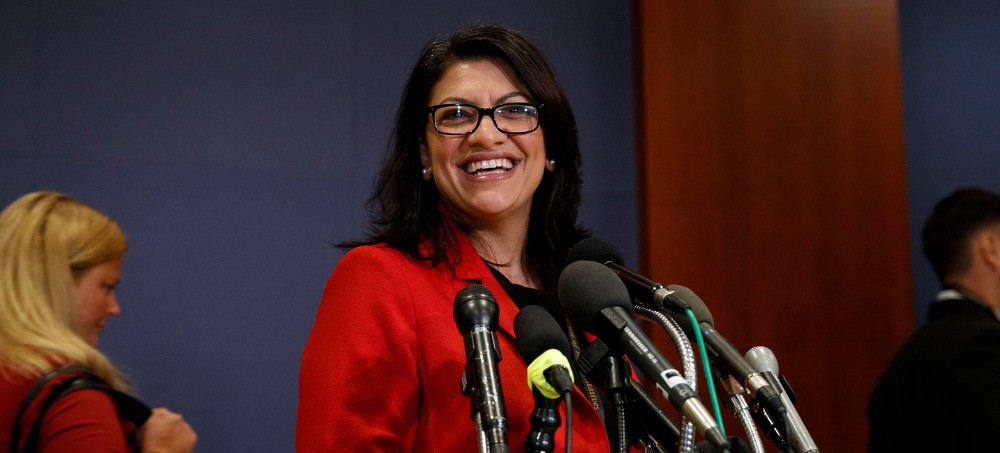 Rep.-elect Rashida Tlaib, D-Mich., pauses to speak to media on Capitol Hill in Washington, D.C., on Nov. 15, 2018. (photo: Carolyn Kaster/AP)