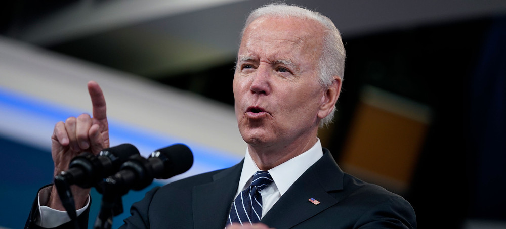 President Joe Biden speaks about gas prices in the South Court Auditorium on the White House campus, Wednesday, June 22, 2022, in Washington. (photo: Evan Vucci/AP)