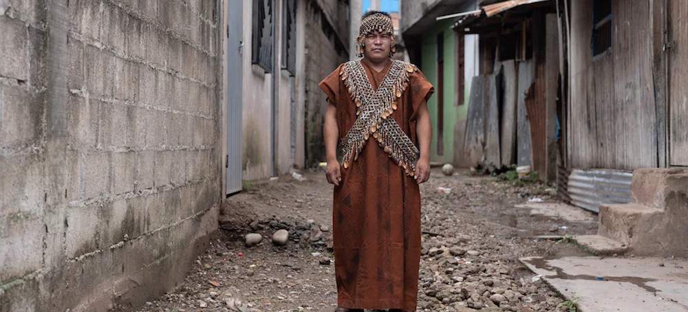 Herlin Odicio, 36, president of the Native Federation of Cacataibo Communities, in Aguaytía, Peru. (photo: Angela Ponce/WP)